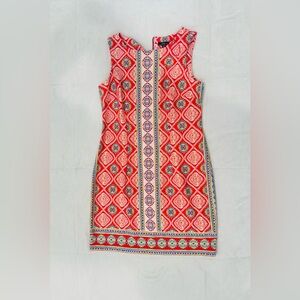 R&K Red and Blue Patterned Mini Dress